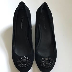 BCBGeneration Black Suede Taffi Wedge size 7M